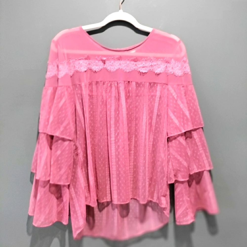 Sheer lace blouse size medium